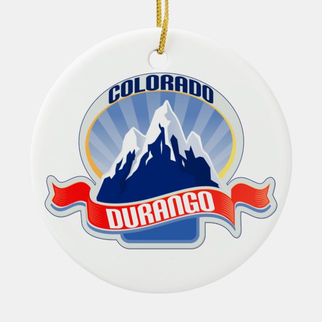 Durango Colorado Ceramic Ornament (Front)