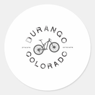 Durango Colorado Mountain Biking T Classic Round Sticker