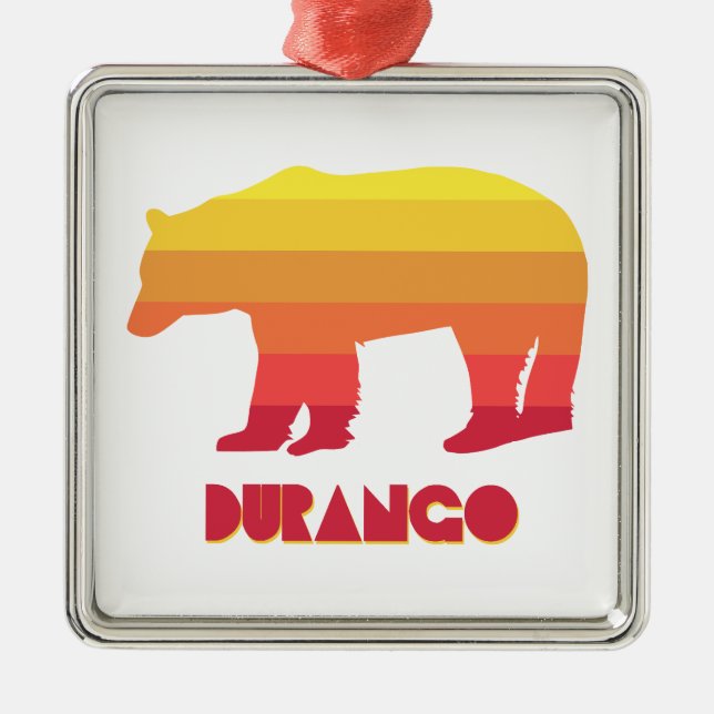 Durango Colorado Rainbow Bear Metal Ornament (Front)