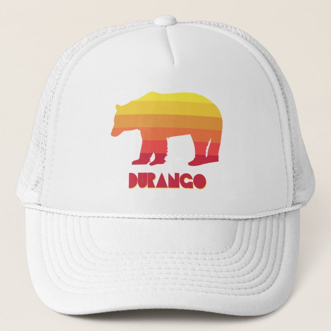 Durango Colorado Rainbow Bear Trucker Hat (Front)