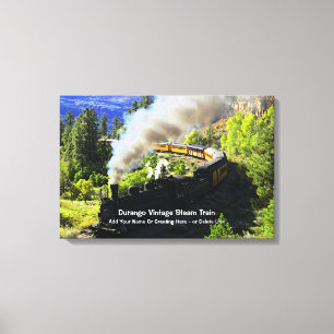 Durango Vintage Steam Train - Add Name Canvas Print