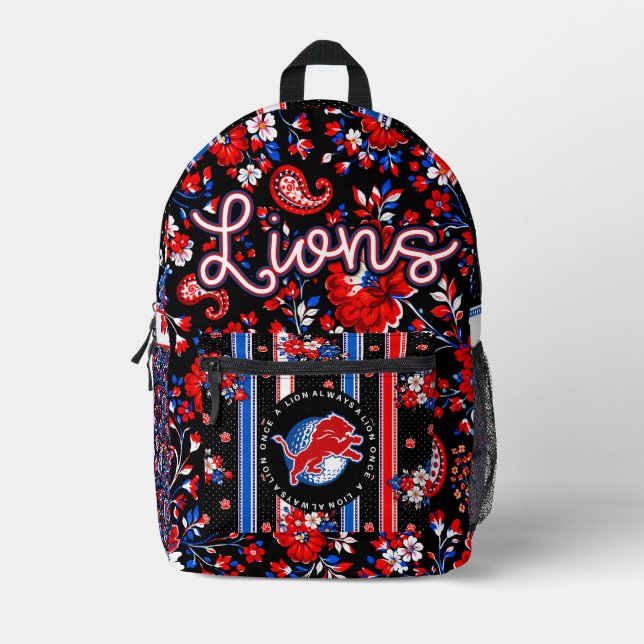 Durant Lions - Golf floral Printed Backpack (Front)