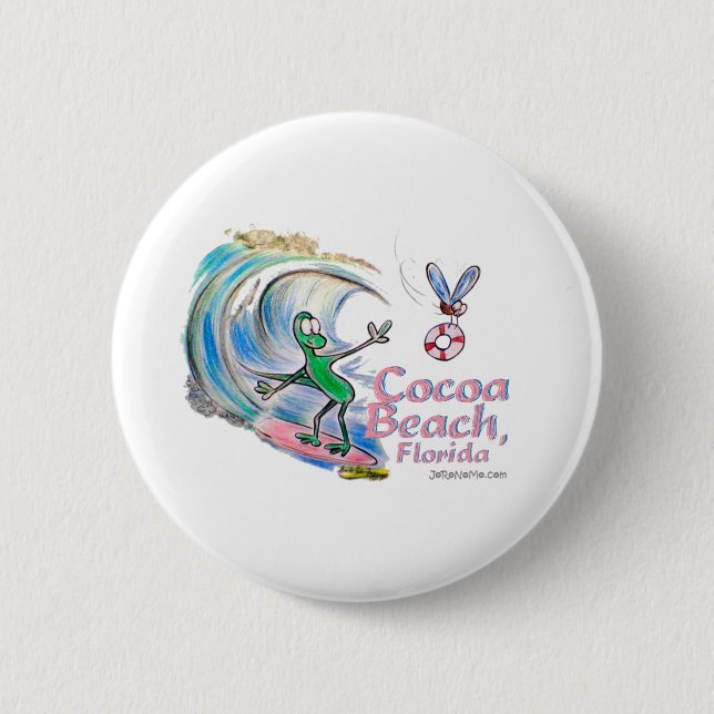 Durante Surfing Cocoa Beach, Florida 6 Cm Round Badge (Front)