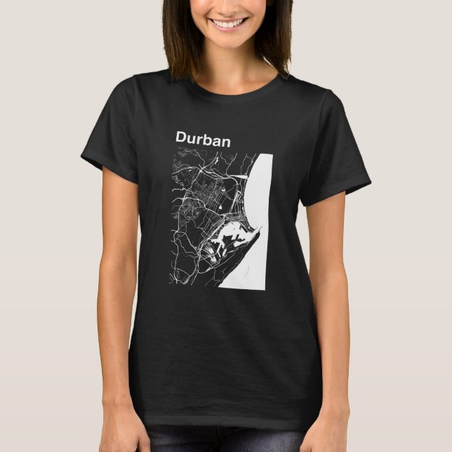 Durban South Africa Classic City Map Graphic T-Shirt (Front)