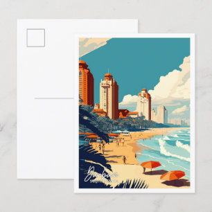Durban South Africa Travel Vintage illustration Postcard