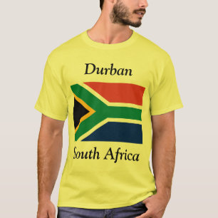 Durban, South Africa with South African Flag T-Shirt