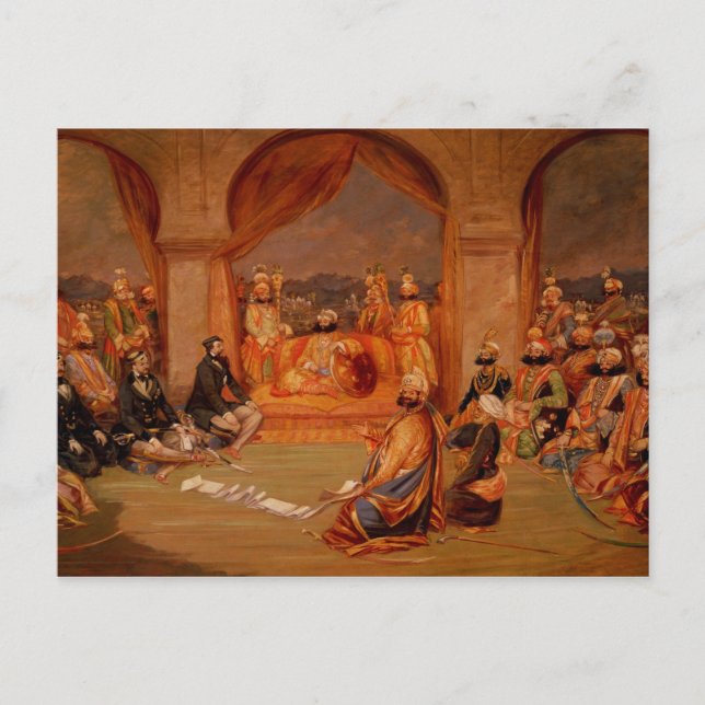Durbar at Udaipur, Rajasthan, 1855 Postcard (Front)