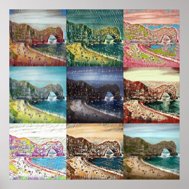 Durdle Door, Dorset, England Collage Poster (Front)