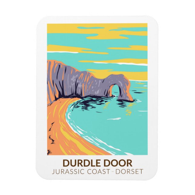Durdle Door On Jurassic Coast In Dorset England Magnet (Vertical)