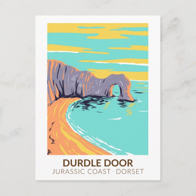 Durdle Door On Jurassic Coast In Dorset England Postcard (Front)