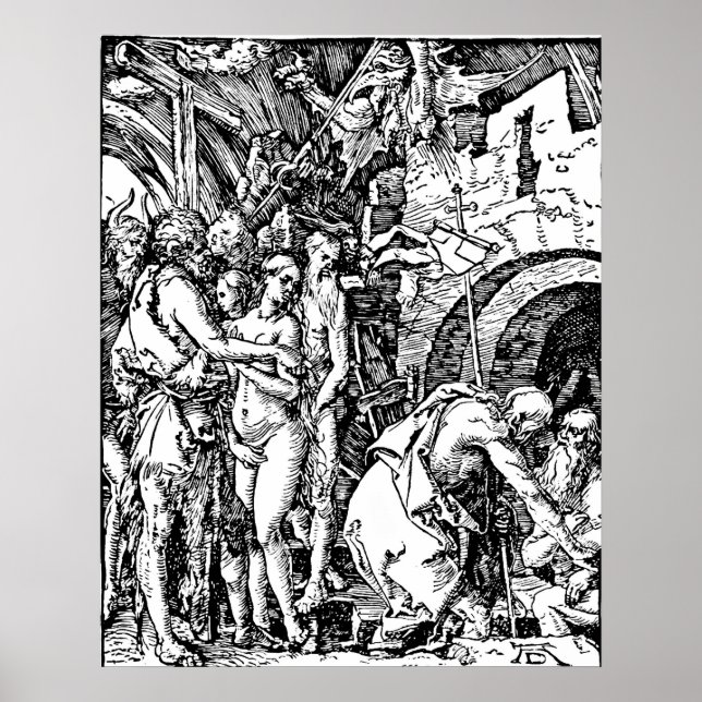 Durer Etching Descent Into Hell Poster (Front)