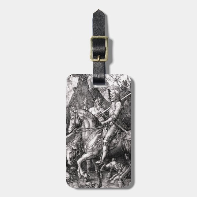 Durer Knight Death and the Devil Luggage Tag (Front Vertical)