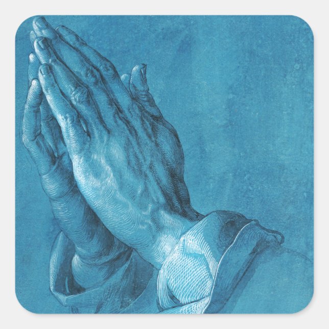 Durer Praying Hands Square Sticker (Front)