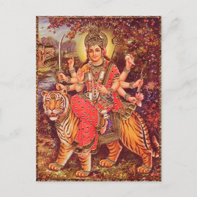 DURGA AND THE TIGER POSTCARD (Front)