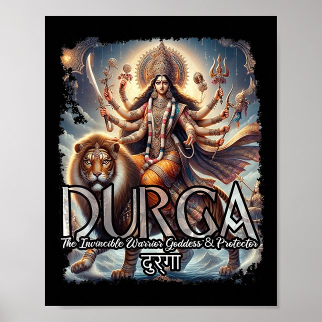 Durga Goddess War Hindu Mythology Devi Shakti  Poster (Front)
