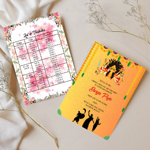 Durga Puja Navratri Bengali Floral Event List Invitation