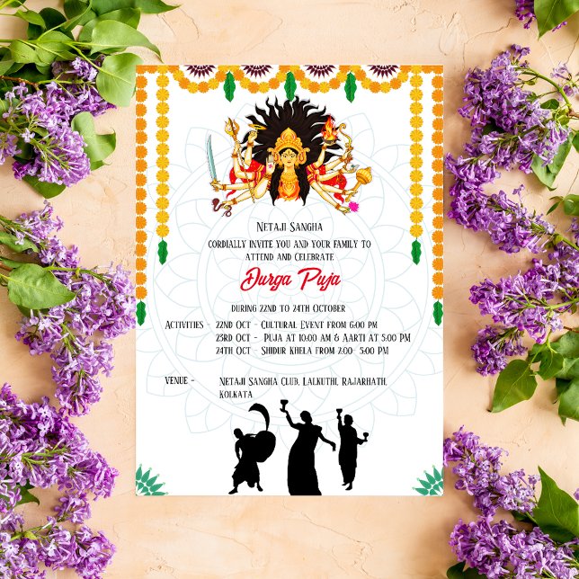 Durga Puja Navratri Bengali Invitation (Creator Uploaded)