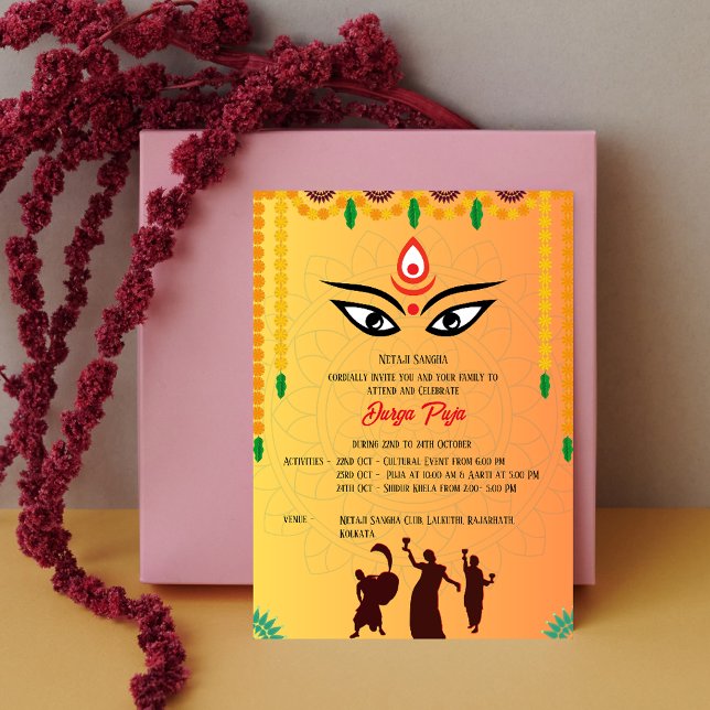 Durga Puja Navratri Bengali Invitation (Creator Uploaded)