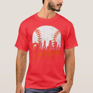 Durham Baseball Skyline Bull City Funny Baseball L T-Shirt