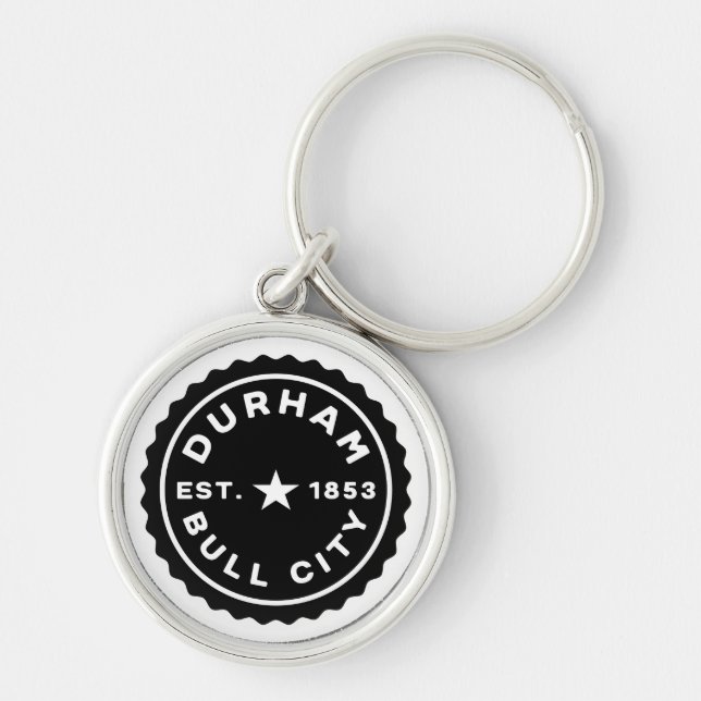 Durham Bull City Star Seal Button Key Ring (Front)