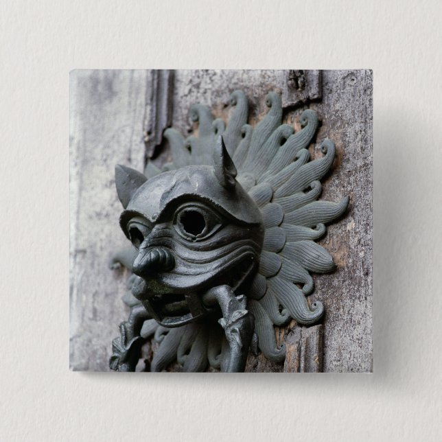 Durham Cathedral Sanctuary Knocker 15 Cm Square Badge (Front)