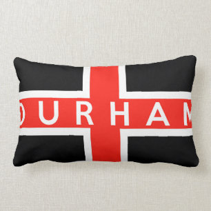 durham city flag england british text name lumbar cushion