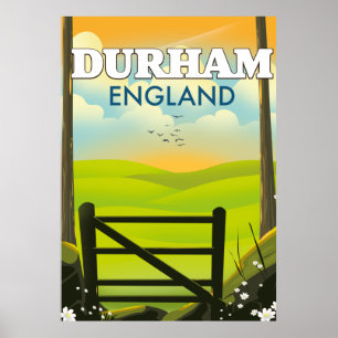 Durham England Travel poster