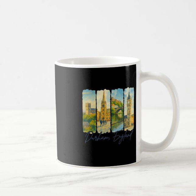 Durham England Travelling Trip Brushstroke Souveni Coffee Mug (Right)