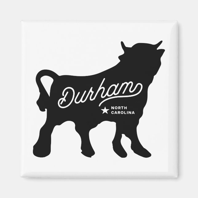 Durham NC Bull Square Magnet (Front)