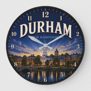 Durham New Hampshire New England College Town Large Clock