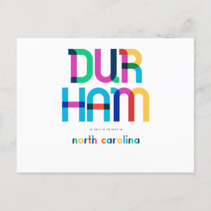 Durham North Carolina Mid Century, Pop Art, Postcard