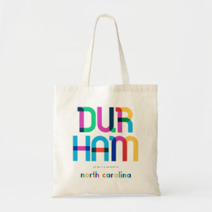 Durham North Carolina Mid Century, Pop Art, Tote Bag