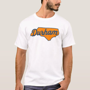 Durham North Carolina Script Design – State Shape T-Shirt