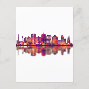 Durham North Carolina Skyline Invitation Postcard