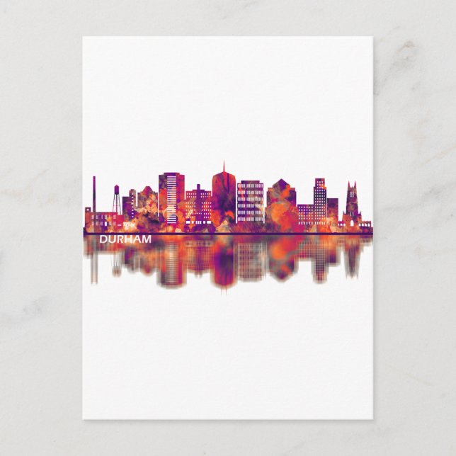 Durham North Carolina Skyline Invitation Postcard (Front)