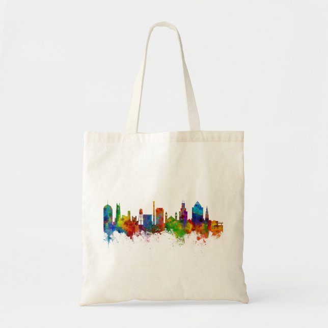 Durham North Carolina Skyline Tote Bag (Front)