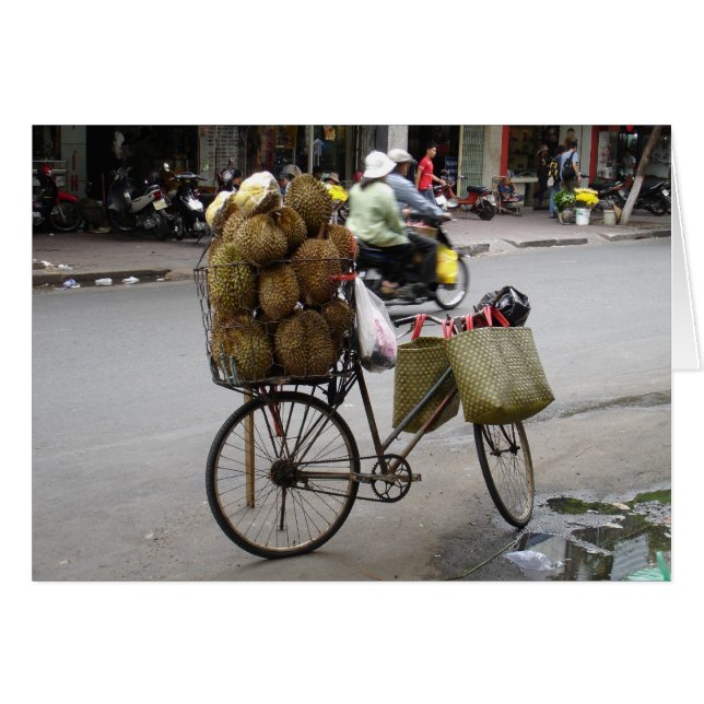 Durian for sale on a bicycle (Front Horizontal)