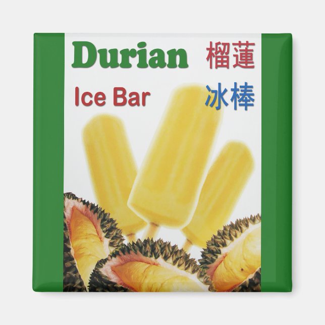 Durian Ice Bar Tropical Fruit Popsicle Magnet (Front)