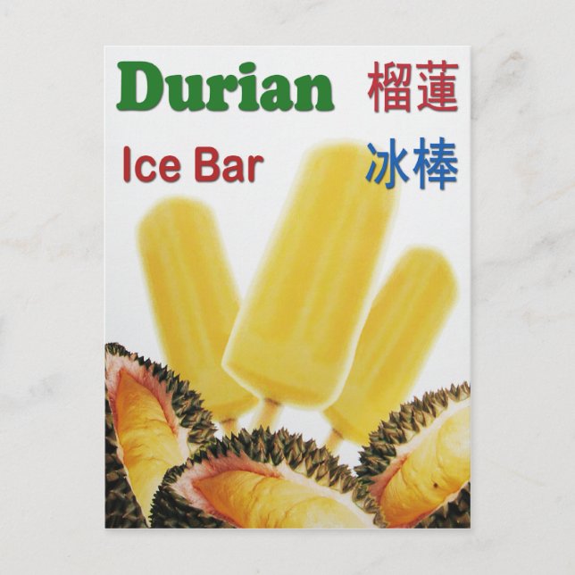 Durian Ice Bar Tropical Fruit Popsicle Postcard (Front)