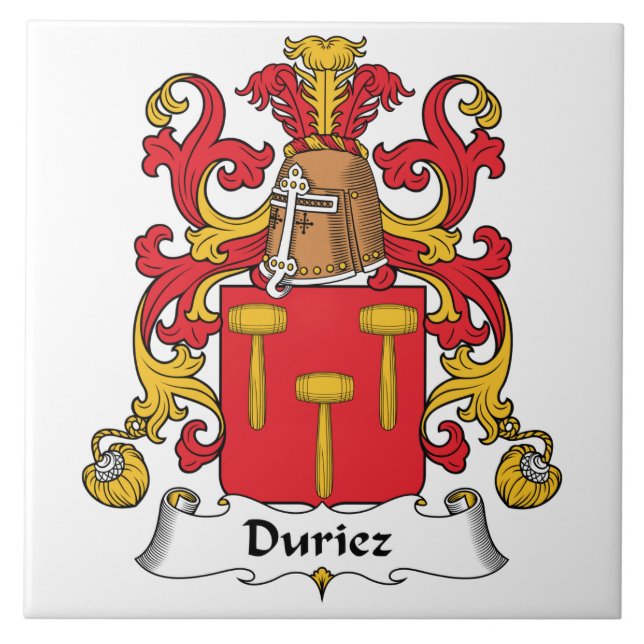 Duriez Family Crest Ceramic Tile (Front)