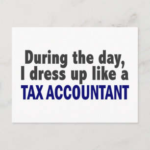 During The Day I Dress Up Like A Tax Accountant Postcard