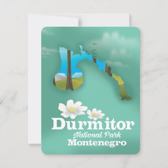 Durmitor national park, Montenegro map (Front)
