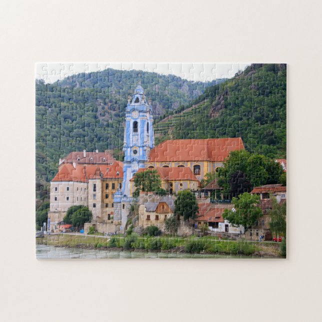 Durnstein and blue church spire, Austria Jigsaw Puzzle (Horizontal)