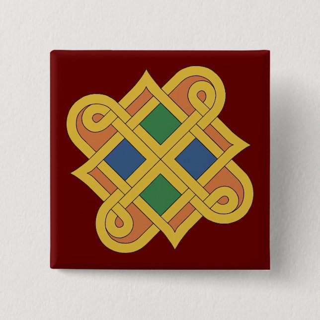 Durrow Knotwork 2016 15 Cm Square Badge (Front)