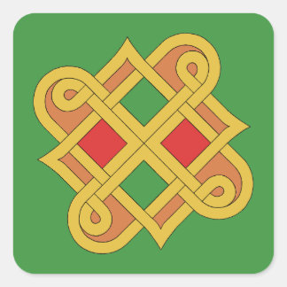 Durrow Knotwork 2016 Red and Green Square Sticker