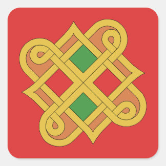 Durrow Knotwork 2016 Red and Green Square Sticker