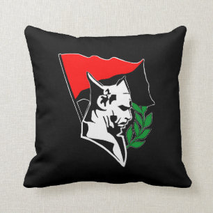 Durruti - Anarchy Flag / Anarchy Star black-red Cushion