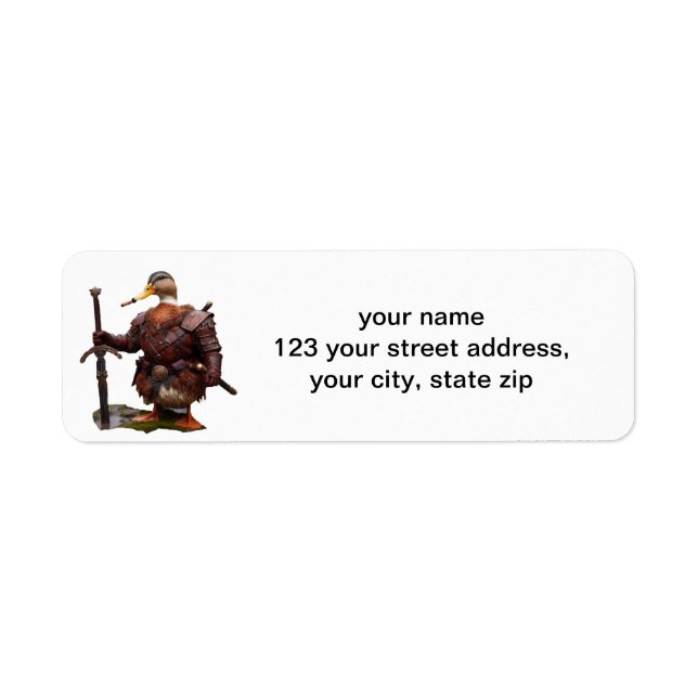 Durulz with Sword  Return Address Label (Front)