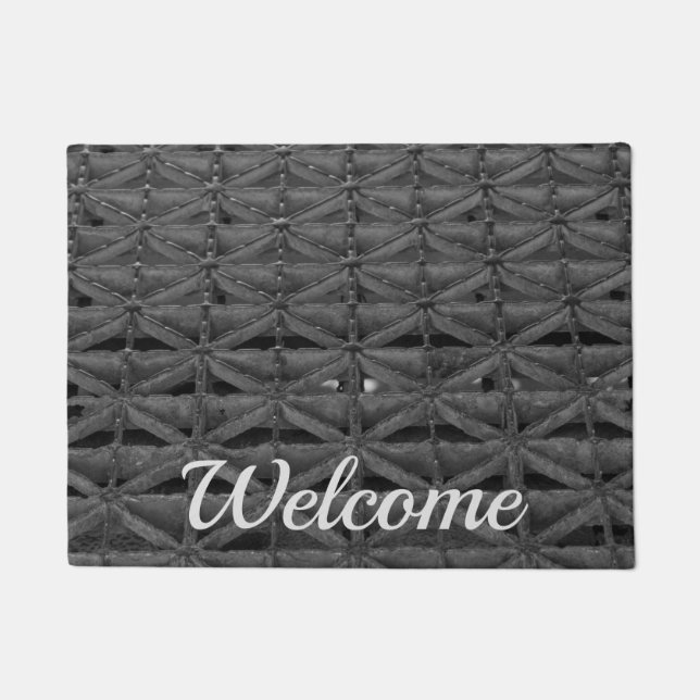 Dusable Bridge Abstract Grayscale Welcome Doormat (Front)