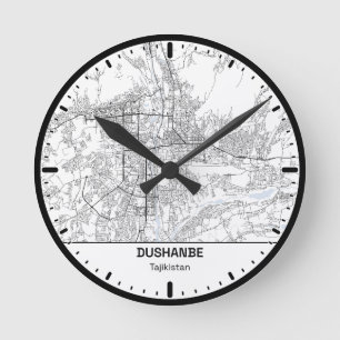 Dushanbe Clock City Line Art